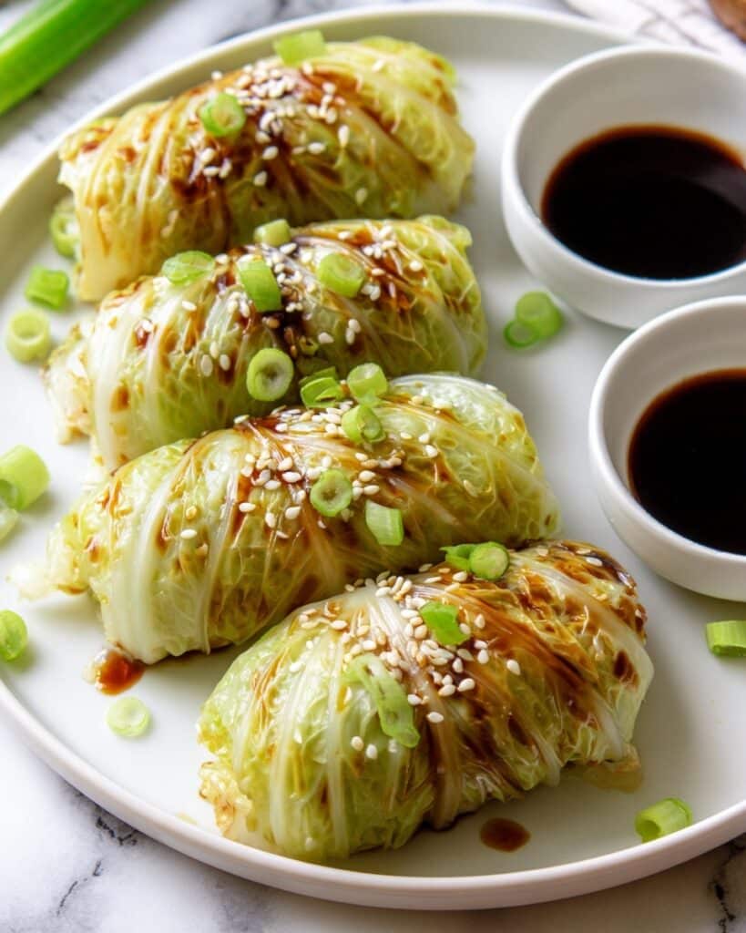 Garlic Soy Napa Cabbage Rolls Recipe