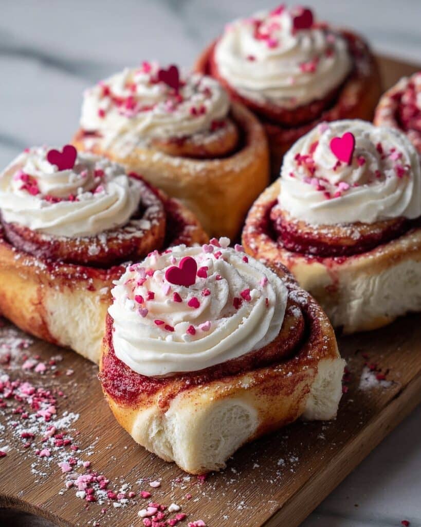 Red Velvet Cinnamon Rolls with Cream Cheese Frosting Recipe