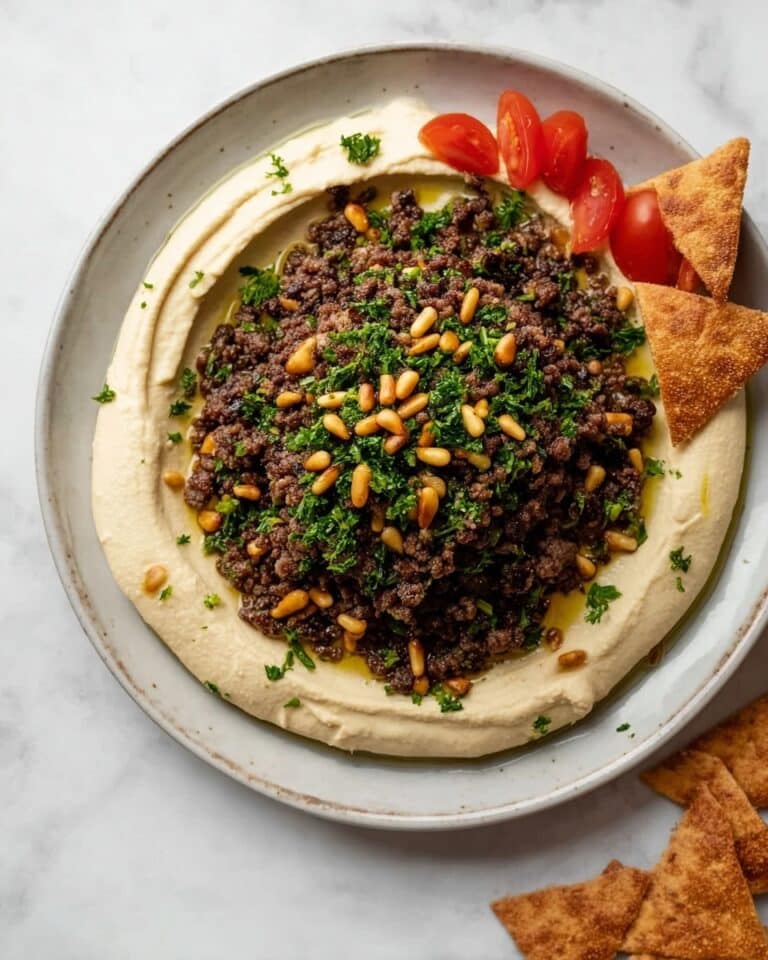 Hummus with Ground Beef and Pine Nuts Recipe