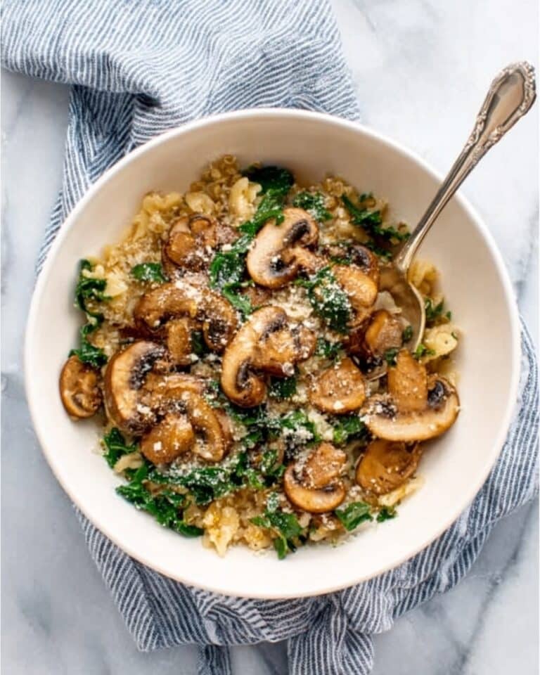 Parmesan Spinach Mushroom Pasta Skillet Recipe