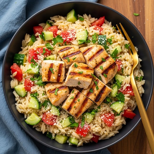 Mediterranean Chicken Orzo Recipe For A Healthy Dinner Recipe - Recipe Image