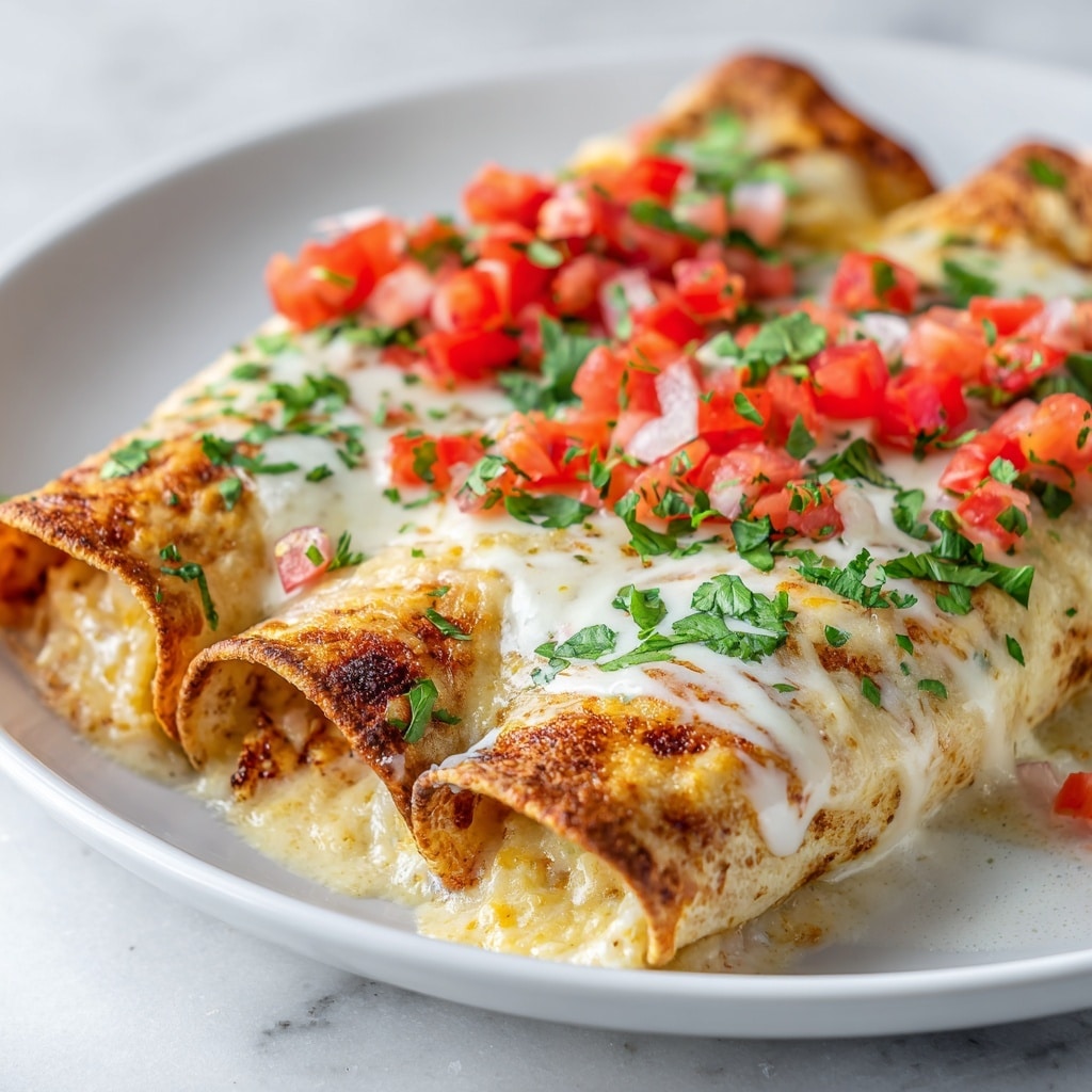 Chicken Enchiladas with Sour Cream White Sauce Recipe