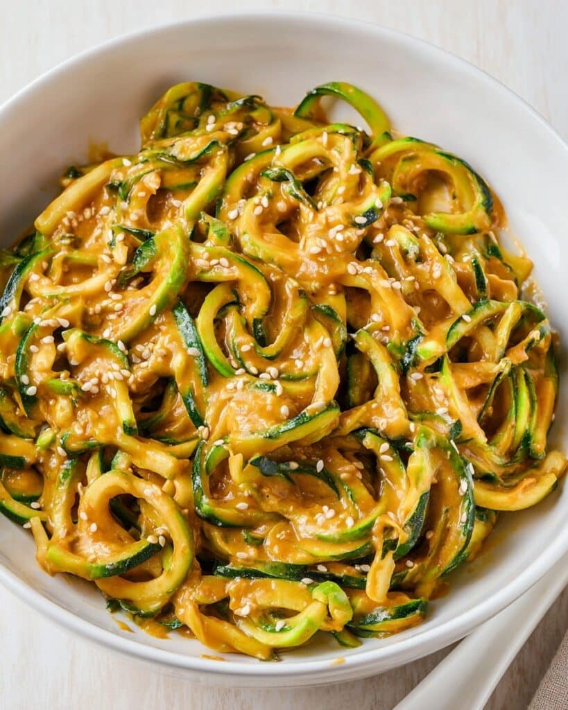Spicy Garlic Sesame Zucchini Noodles Recipe