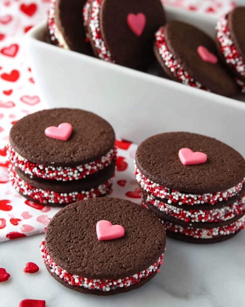 Chocolate Shortbread Cookies with Colorful Sprinkles Recipe