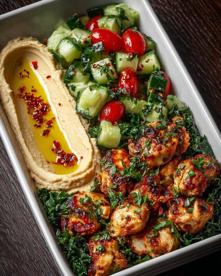 Chicken Bowl with Hummus and Cucumber Salad Recipe