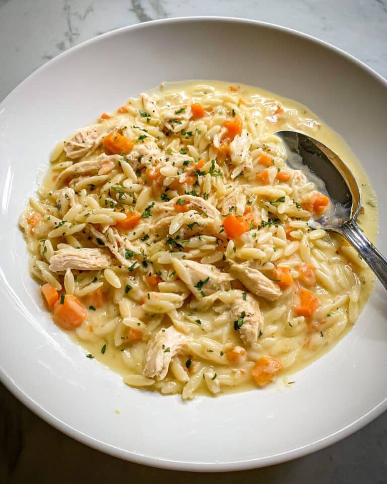 Creamy Chicken Pot Pie Orzo Recipe