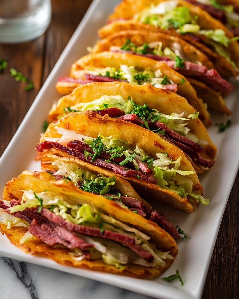 The image shows a white rectangular plate holding eight sandwiches arranged in two neat rows. Each sandwich has a thick, golden-brown grilled flatbread folded around layers of thin reddish meat slices, pale yellow melted cheese, green lettuce, and bits of chopped green herbs sprinkled on top. The flatbread has a slightly crispy texture with darker grilled patches. Around the plate, there are additional items including a white bowl with creamy sauce that has an orange tint, a white plate with two half-eaten sandwiches, a wooden bowl full of mashed potatoes, a bunch of fresh chives, and a striped green and white napkin, all placed on a white marbled texture surface. photo taken with an iphone --ar 4:5 --v 7