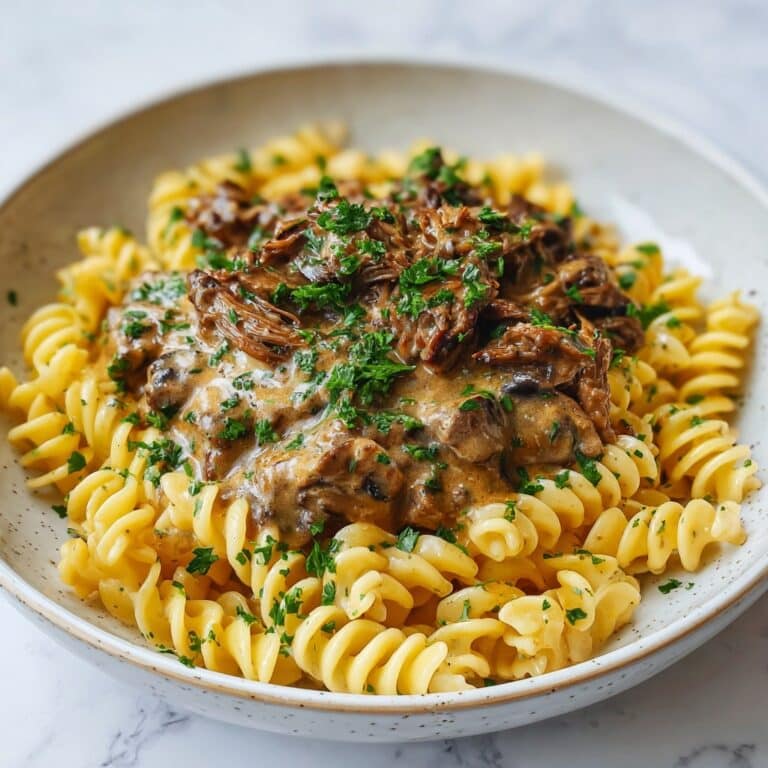 Creamy Loaded Beef Stroganoff Crockpot Recipe