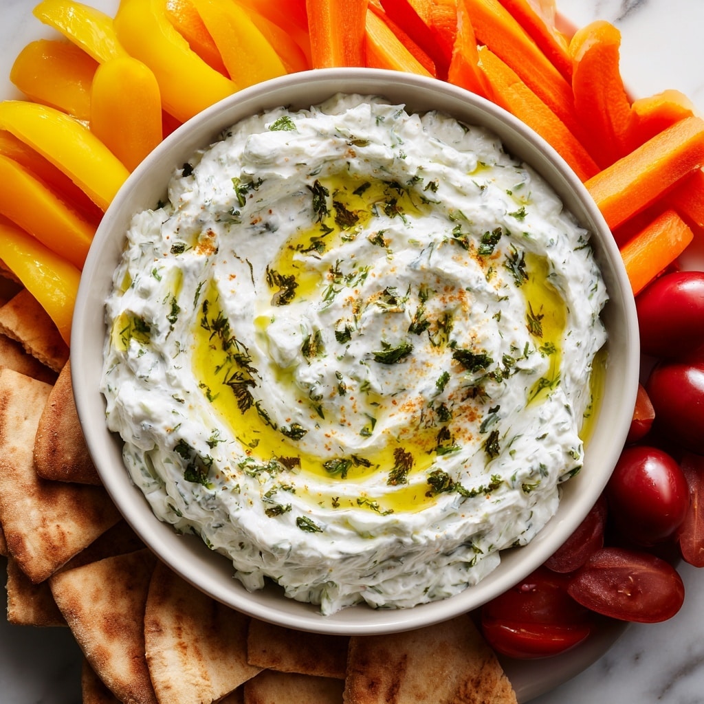 Creamy Tzatziki Sauce with Cucumber, Garlic, and Fresh Herbs Recipe