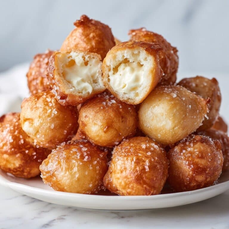 Deep Fried Marshmallows with Powdered Sugar, Whipped Cream, and Chocolate Drizzle Recipe