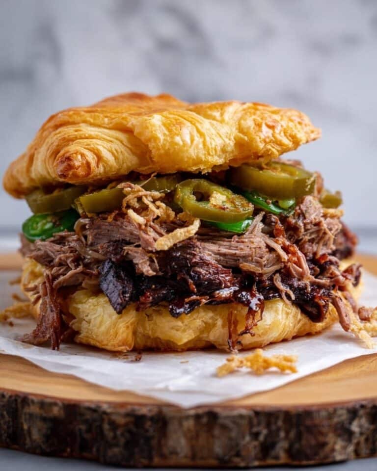 Smoked BBQ Beef Sandwich with Cherry Cola and Pickled Jalapeños Recipe