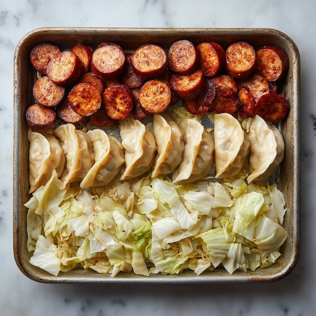 Sheet Pan Kielbasa and Pierogies with Cabbage Recipe