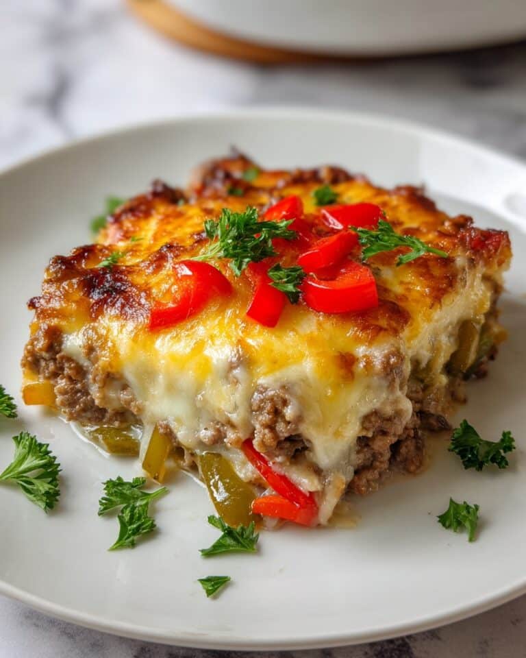 Philly Cheesesteak Casserole Recipe