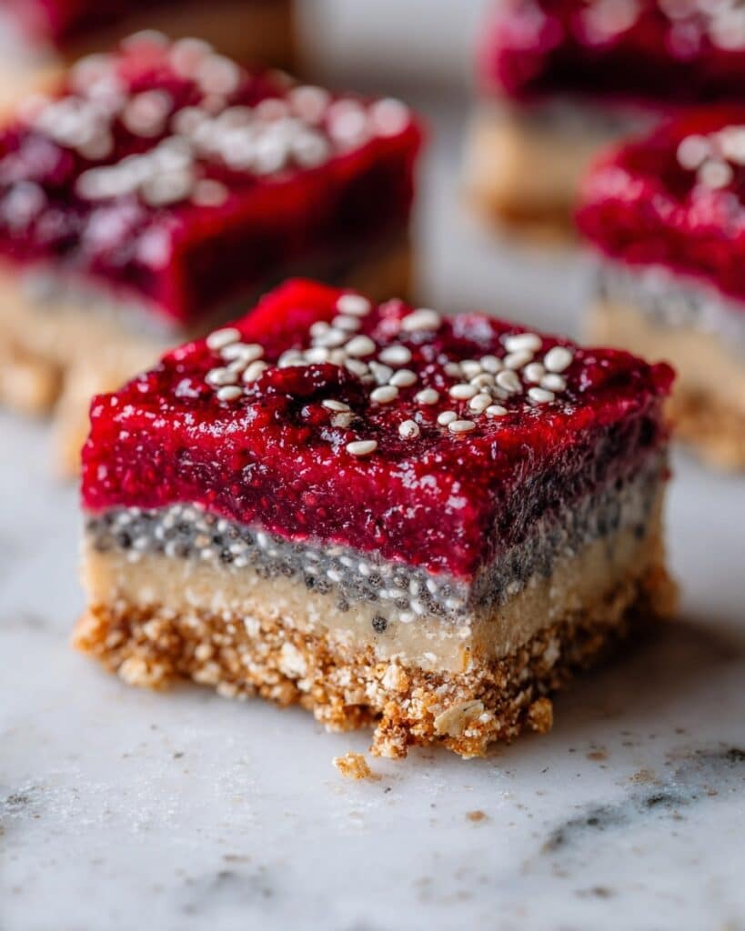 Healthy Breakfast Bars with Berry Chia Topping Recipe