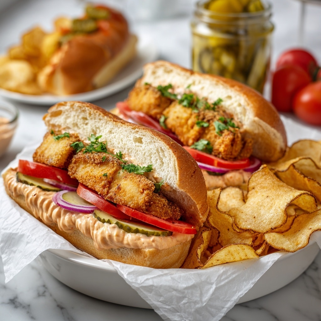 Fish Po’ Boy Sandwich with Crispy Catfish and Spicy Remoulade Recipe