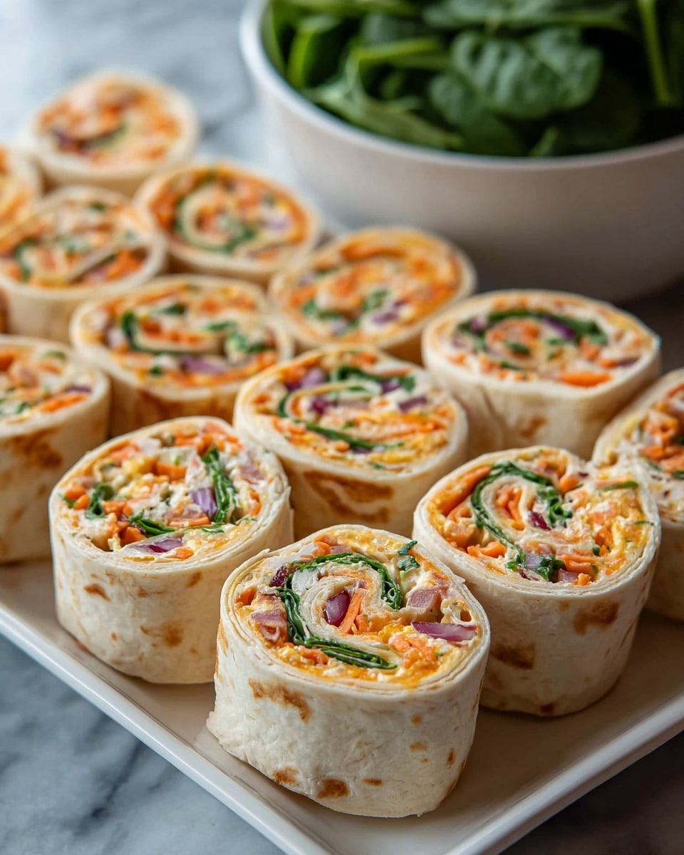 Vegetable Tortilla Roll-Ups with Ranch Cream Cheese and Cheddar Recipe