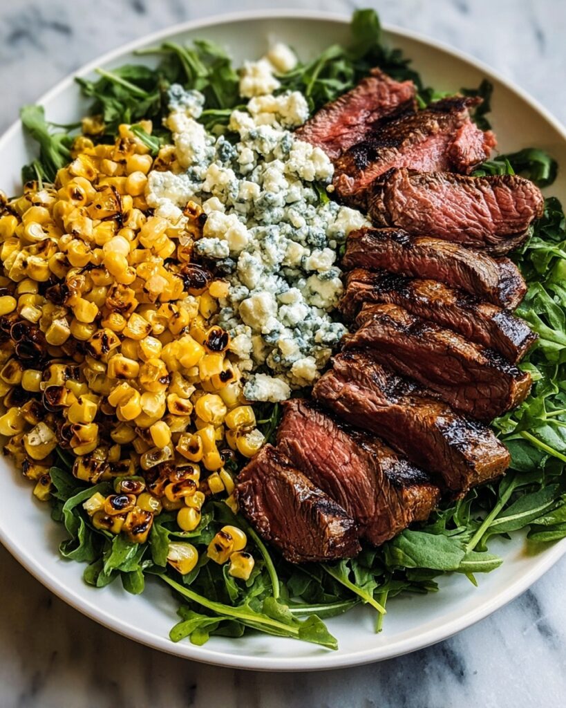 Grilled Balsamic Steak Salad with Gorgonzola and Corn Recipe