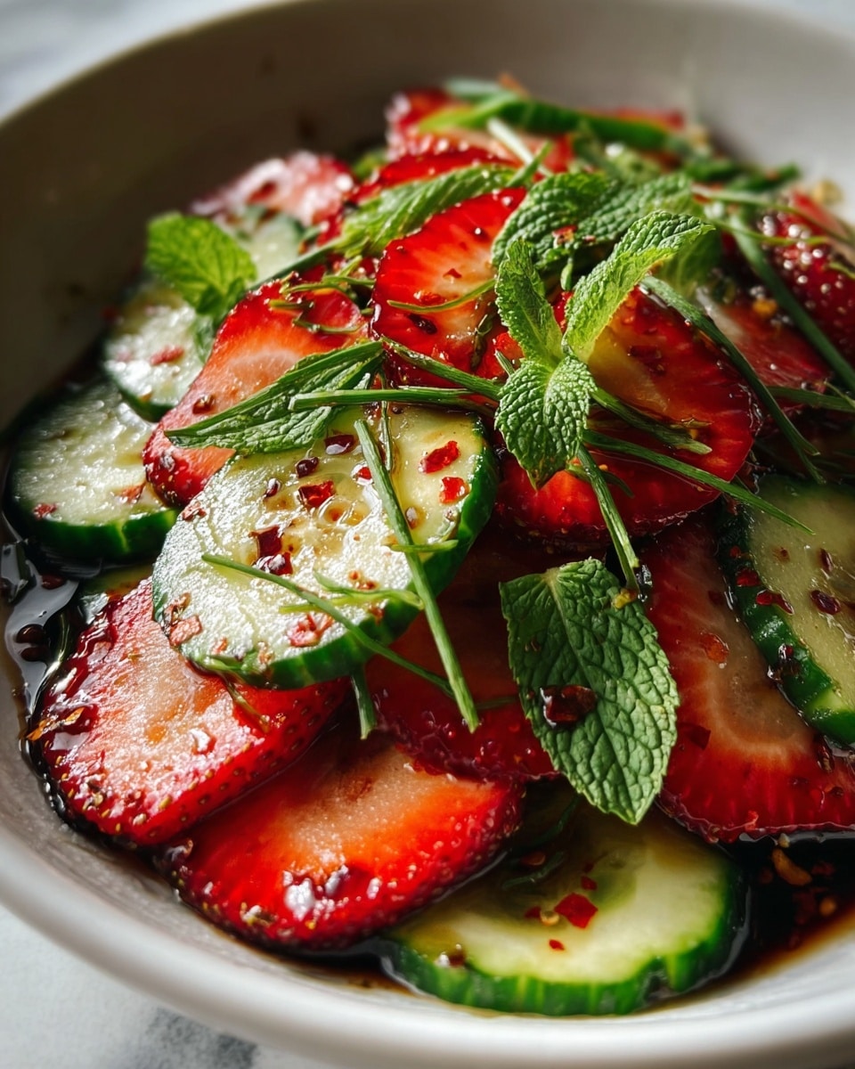 Cucumber Strawberry Salad with Balsamic Honey Dressing Recipe