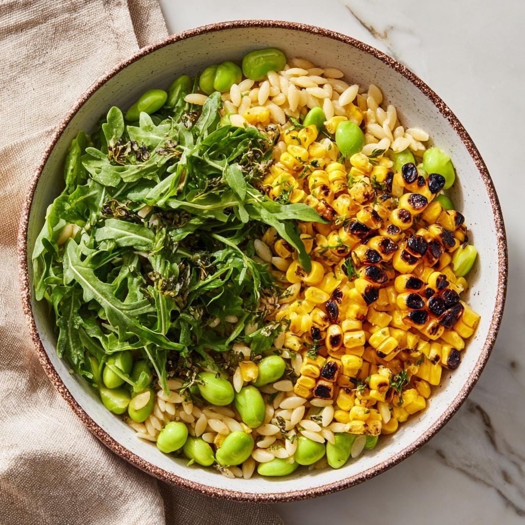 Grilled Corn Orzo Salad with Scallion Dill Dressing Recipe
