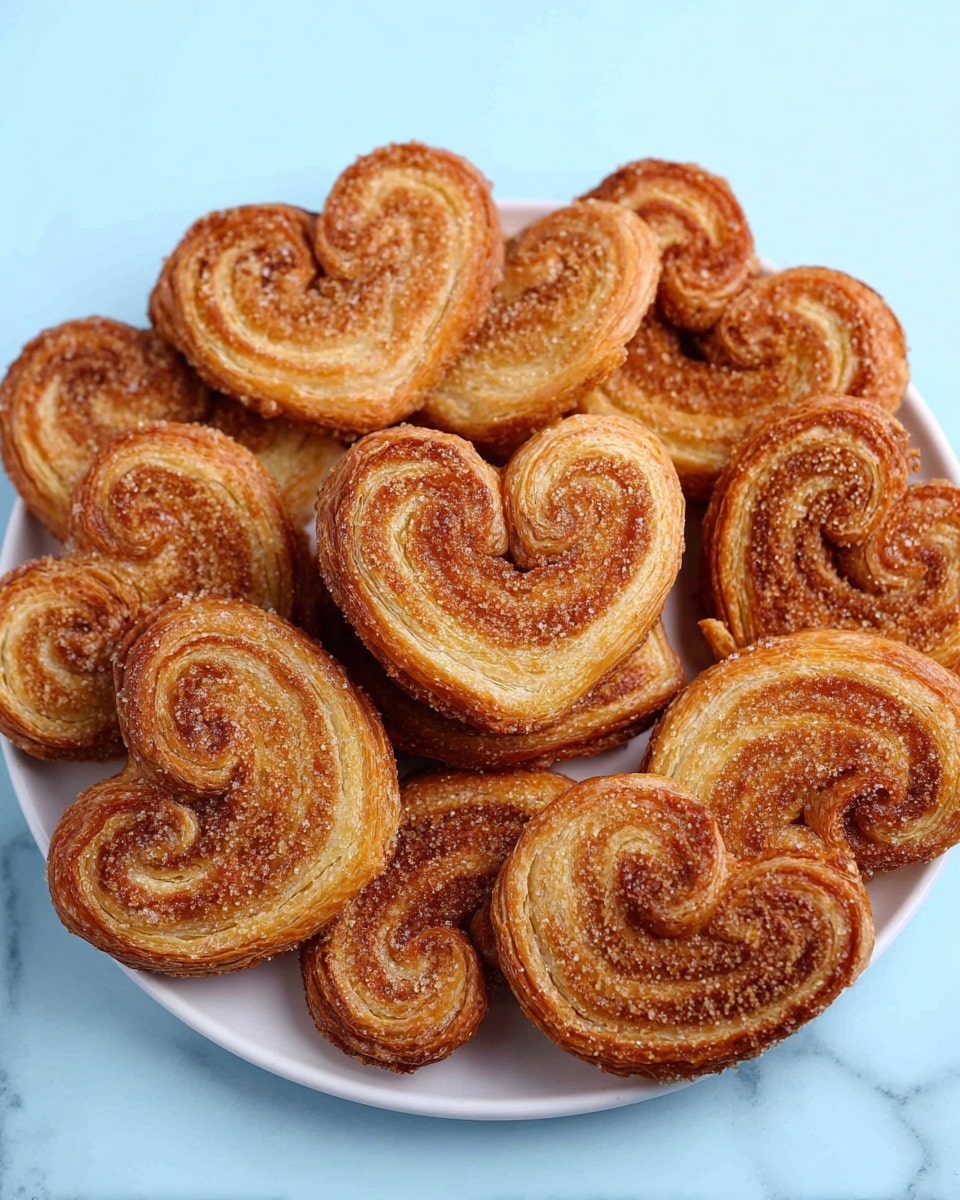 A group of golden brown palmiers arranged closely together on a white plate, each pastry showing two main layers of flaky, caramelized dough shaped like butterfly wings with a sugar-coated texture giving a slight sparkle; the pastries have a crisp surface with visible sugar crystals and light browning around the edges, all set against a white marbled texture background. photo taken with an iphone --ar 4:5 --v 7