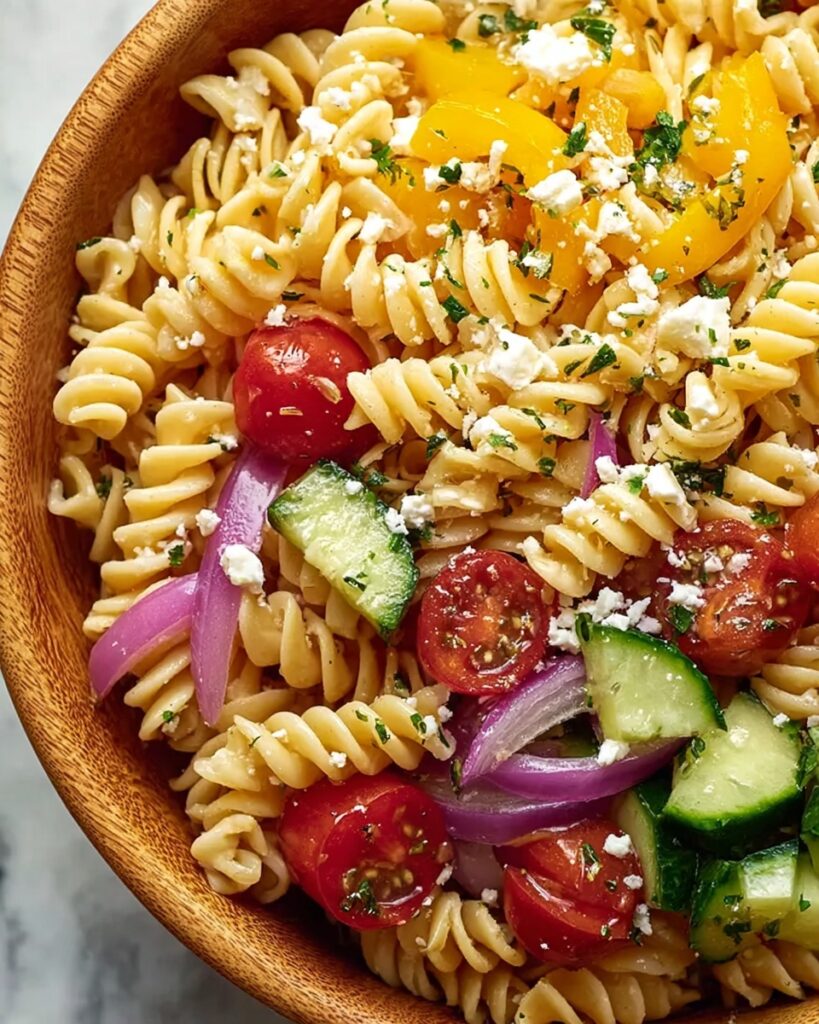 High Protein Greek Pasta Salad Recipe